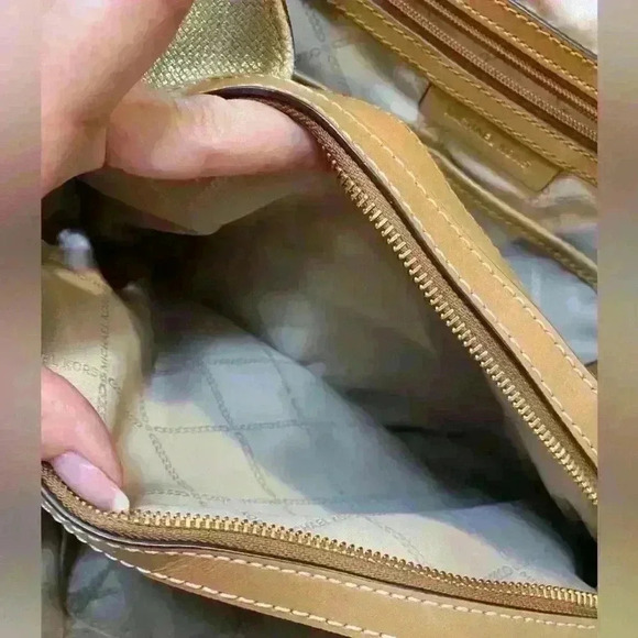 Michael Kors Canvas Leather Tote Shoulder Bag - Picture 7 of 11